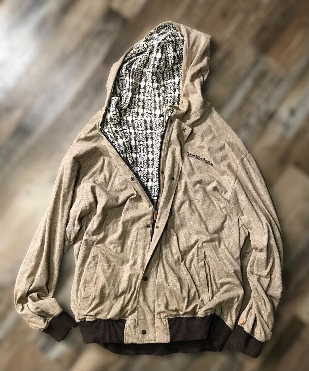 Live Mechanics 2x Kingston Souljah Brown Reversible Hoodie Jacket - Rare 